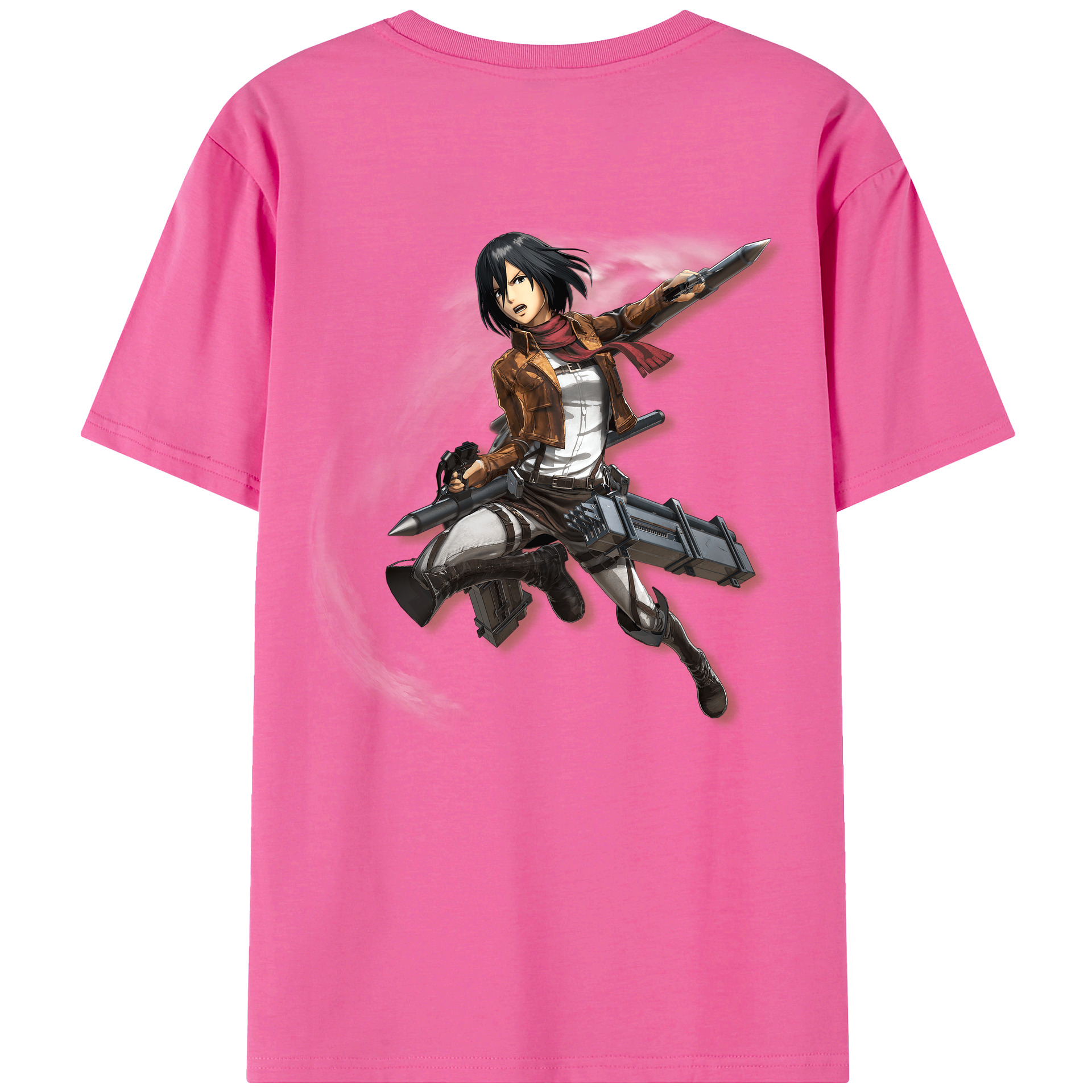 （画像用） 進撃の巨人 ミカサ·アッカーマン Attack on Titan Mikasa Ackerman レディース半袖Tシャツ(バックプリント)